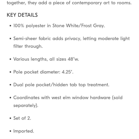 West Elm Contrast Circle Curtains (Set of 2 Panels) - Picture 7 of 7